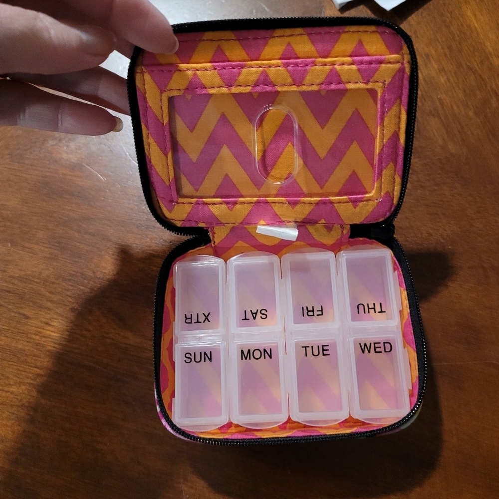 Vera Bradley Travel Pill Organizer In Ziggy Zinnia